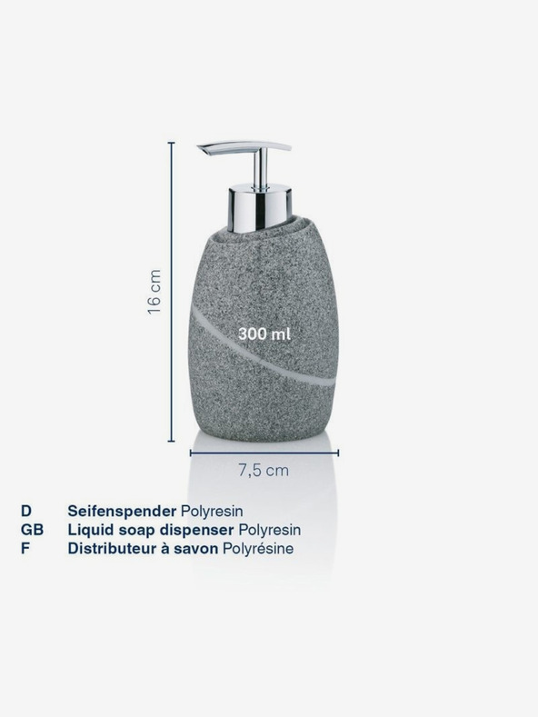 Kela Seifenspender TALUS Poly, Steindekor grau KELA