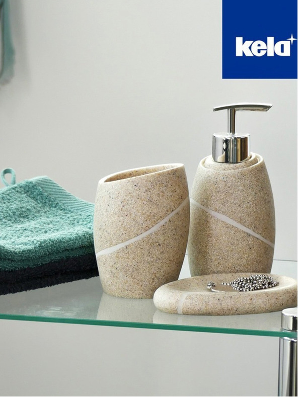 Kela Seifenspender TALUS Poly, Steindekor beige KELA