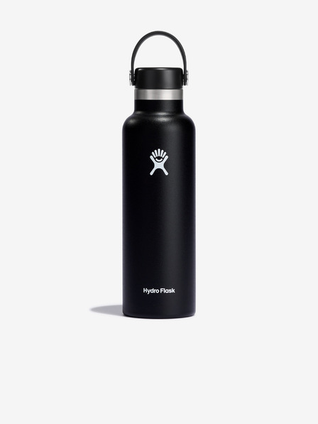Hydro Flask Schwarzer Hydro Flask Standard Mouth Flex Cap aus Edelstahl (621 ml)