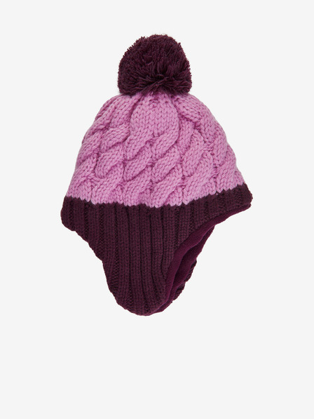 Color Kids Lila und rosa Wintermütze für Mädchen mit Bommel Color Kids
