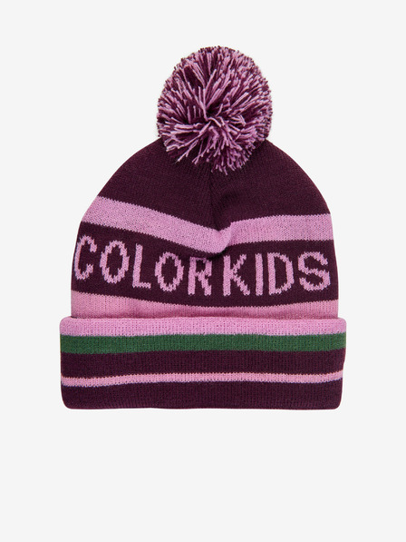 Color Kids Rosa und lila Wintermütze für Mädchen mit Bommel Color Kids