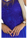 numoco 522-4 CATERINA Damenkleid mit Guipure und feinem Tüll - kornblumenblau