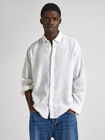 Pepe Jeans Weißes Herren Leinenhemd Pepe Jeans