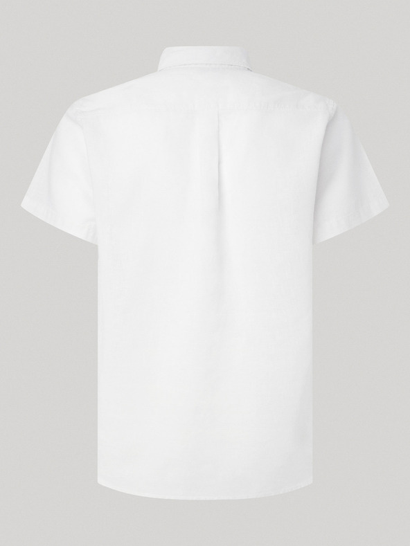 Pepe Jeans Weißes Herren-Kurzarm-Leinenhemd Pepe Jeans