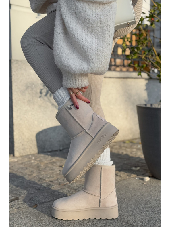 BIG STAR SHOES Damen Hochplateau Schnee Big Star Hellbeige