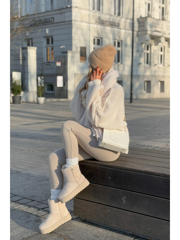 BIG STAR SHOES Damen Hochplateau Schnee Big Star Hellbeige