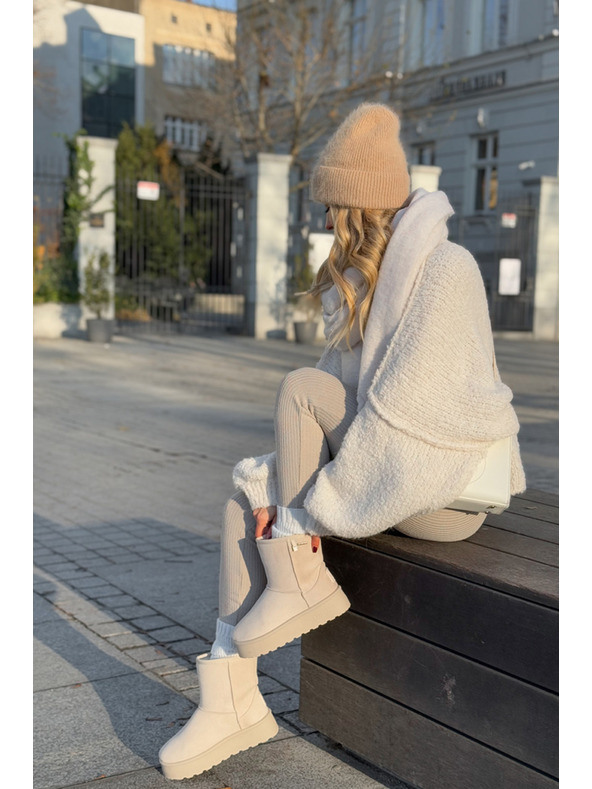 BIG STAR SHOES Damen Hochplateau Schnee Big Star Hellbeige