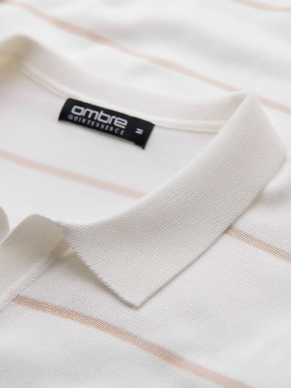 Ombre Clothing Herren-Poloshirt aus Viskose mit horizontalen Streifen Ombre Clothing