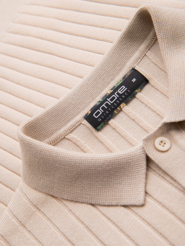 Ombre Clothing Herren-Poloshirt SLIM FIT aus Viskose mit vertikalen Streifen Ombre Clothing