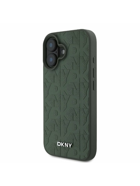 DKNY DKNY PU-Leder Rückseite Hülle für iPhone 16 Grün