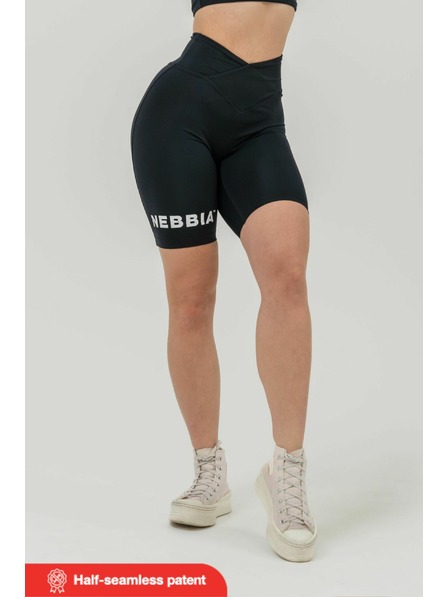 Nebbia Leggings Shorts mit hoher Taille 9" SNATCHED 614 XS, schwarz