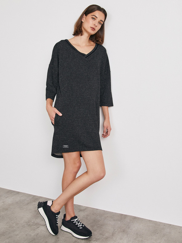 ZOOT.lab Schwarzes gemustertes lockeres Kleid METROOPOLIS by ZOOT.lab Eustacia