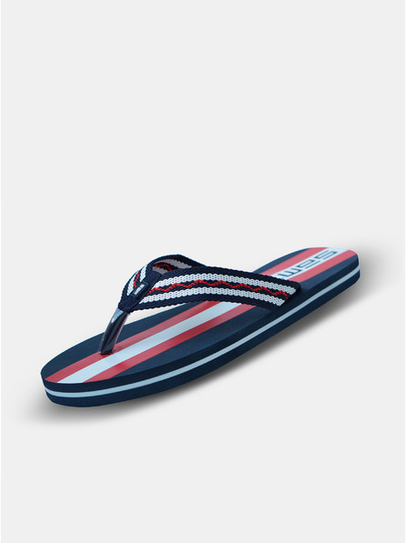 Sam 73 Rot und blau gestreifte Herren-Flip-Flops SAM 73