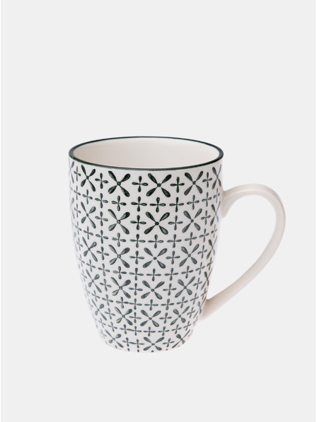 Dakls Weiße gemusterte Keramik Tasse Dakls 350 ml