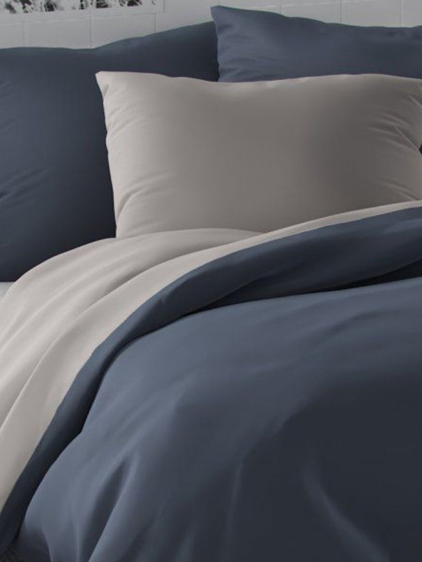Kvalitex Satin-Bettwäsche LUXURY COLLECTION 1+2, 240x200, 70x90cm dunkelgrau / hellgrau