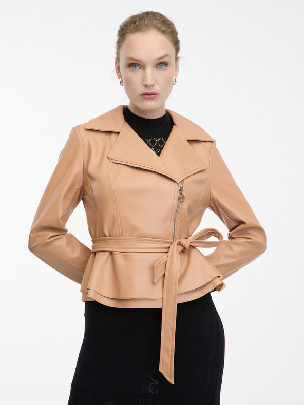 Orsay Hellbraune Damen-Lederjacke von ORSAY