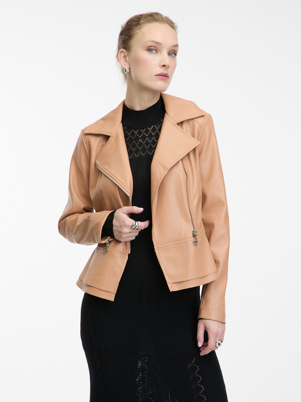 Orsay Hellbraune Damen-Lederjacke von ORSAY