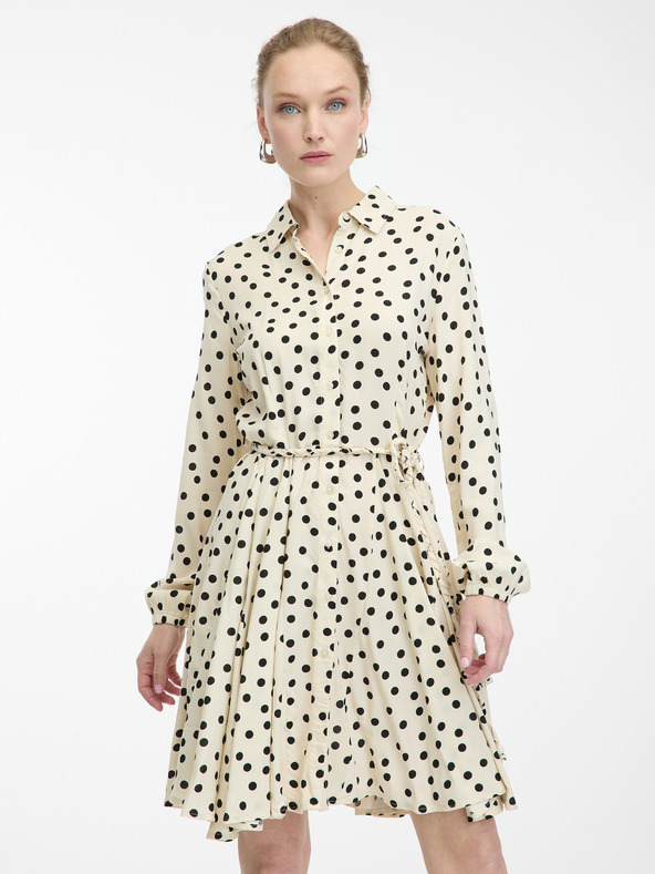 Orsay Cremefarbene Damen-Hemdblusenkleid knielang von ORSAY