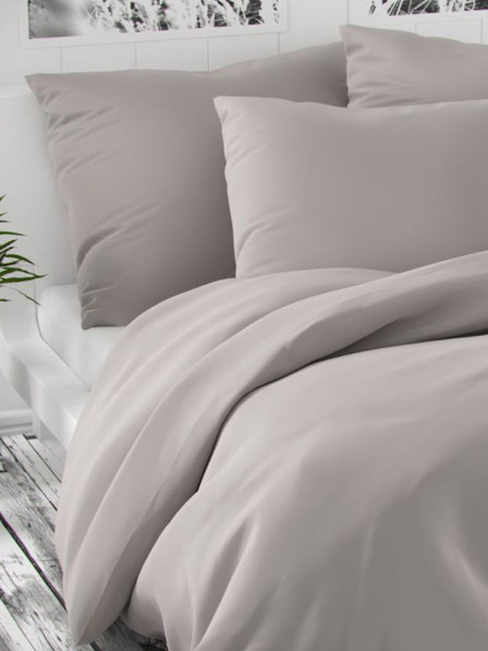 Kvalitex Satin-Bettwäsche Luxury Collection 140x200, 70x90cm hellgrau von Qualitex