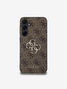 Guess Guess PU 4G Metall Logo Rückseite Hülle für Samsung Galaxy A35 5G Brown