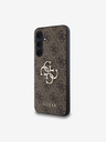 Guess Guess PU 4G Metall Logo Rückseite Hülle für Samsung Galaxy A35 5G Brown