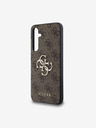 Guess Guess PU 4G Metall Logo Rückseite Hülle für Samsung Galaxy A35 5G Brown