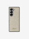 Guess Guess PC/TPU Glitzer Flakes Metall Logo Rückseite Hülle für Samsung Galaxy Z Fold 6 Gold