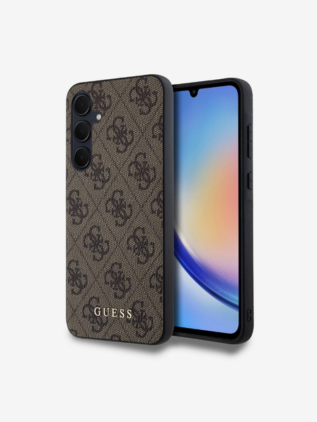 Guess Guess 4G Rückseite Hülle für Samsung Galaxy A35 5G Brown
