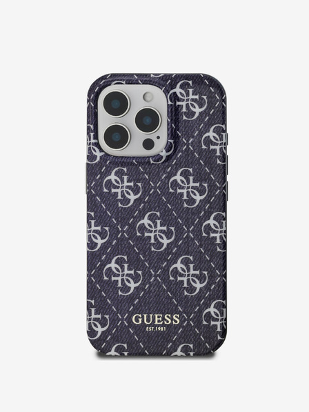 Guess Guess IML Denim Effect MagSafe Rückseite Hülle für iPhone 16 Pro Max Dark Blue