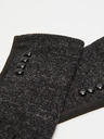 Moodo Schwarze Damenhandschuhe mit dekorativen Knöpfen von Moodo
