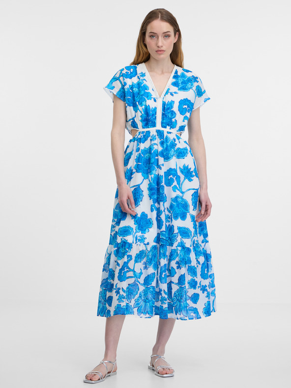 Orsay Blaues gemustertes Damenkleid ORSAY