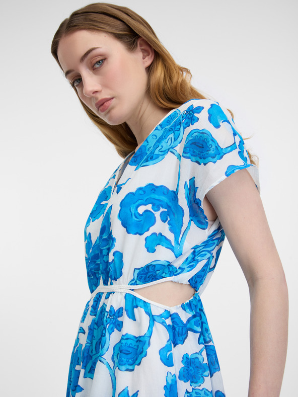 Orsay Blaues gemustertes Damenkleid ORSAY