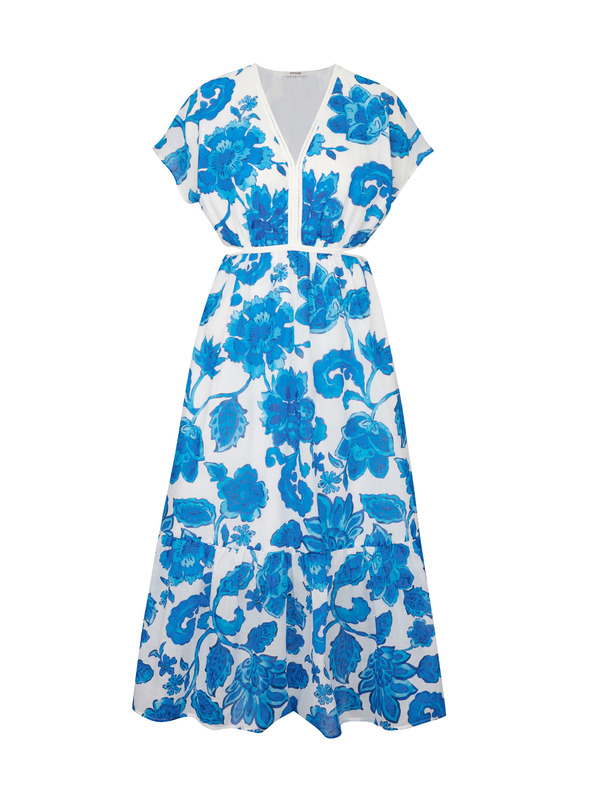 Orsay Blaues gemustertes Damenkleid ORSAY