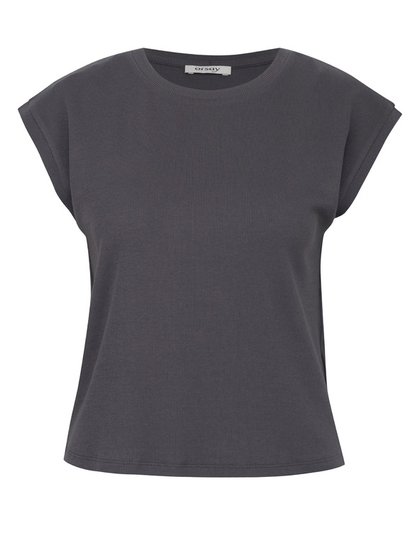 Orsay Graues Damen Crop T-Shirt mit kurzen Ärmeln ORSAY