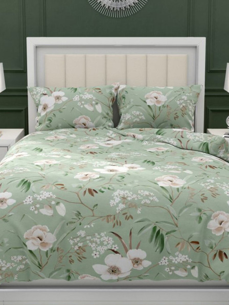 Kvalitex French cotton bedding DELUX 220x200, 70x90cm MAGNOLIA green