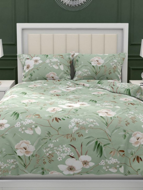 Kvalitex French cotton bedding DELUX 220x200, 70x90cm MAGNOLIA green