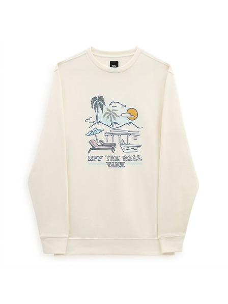 Vans Herren cremefarbener Pullover Vans Resort Crew Sweatshirt Antique White