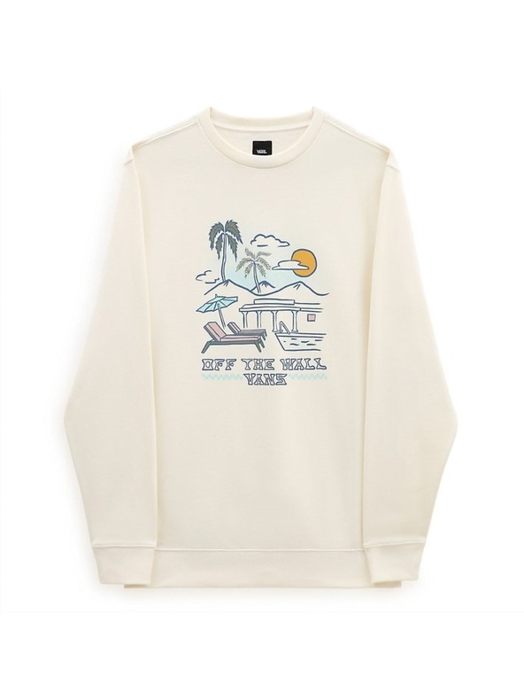 Vans Herren cremefarbener Pullover Vans Resort Crew Sweatshirt Antique White