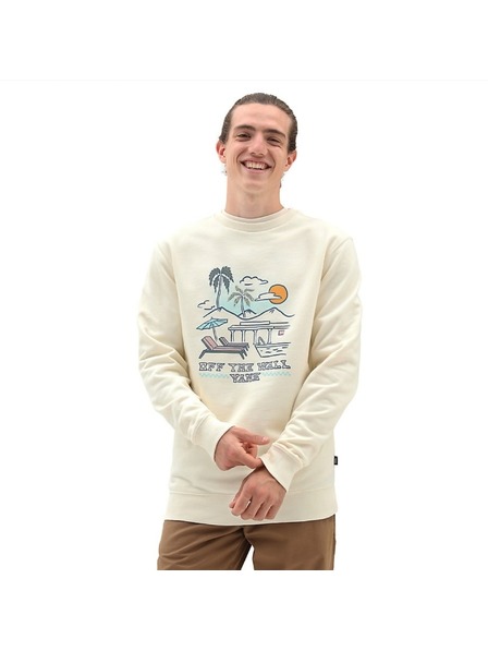 Vans Herren cremefarbener Pullover Vans Resort Crew Sweatshirt Antique White