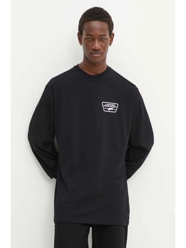 Vans Herren schwarzes Langarm-T-Shirt Vans Full Patch Back