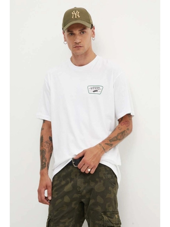 Vans Herren weißes T-Shirt Full Patch Back Vans