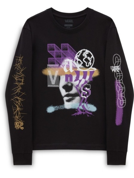 Vans Damen schwarzes Langarm-T-Shirt Vans Password