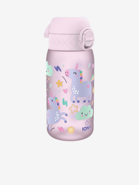 ION8 Rosa gemusterte Mädchenflasche Ion8 Leak Proof Einhorn 350 ml