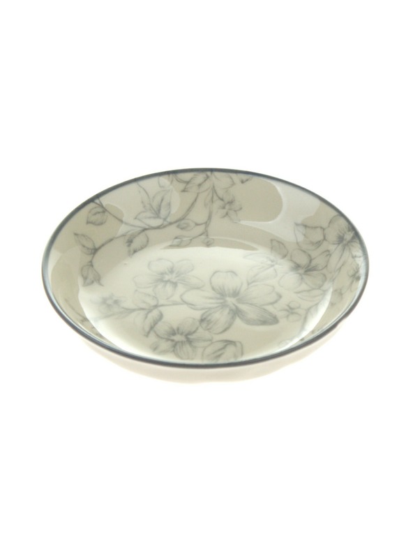 Casa de Engel Keramischer Dessertteller Ø 10cm - graue Blumen, 12/96