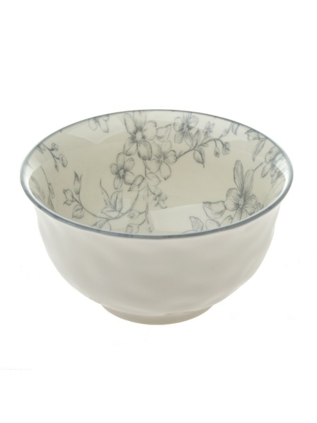 Casa de Engel Keramische Schale Ø 11,5 - graue Blumen, 6/48