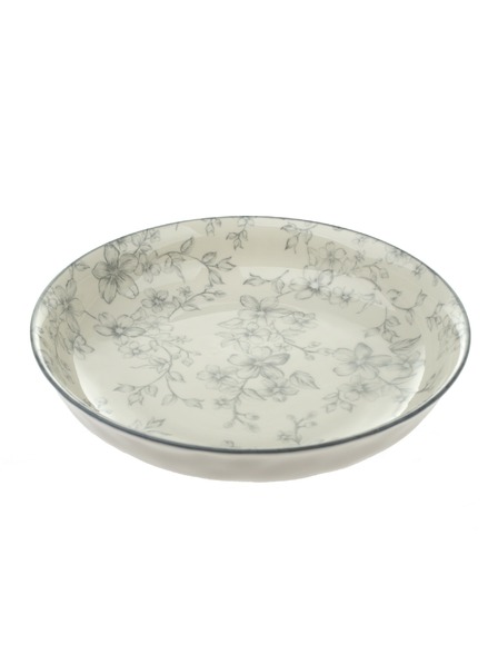 Casa de Engel Keramischer tiefer Teller Ø 20cm - graue Blumen, 6/24