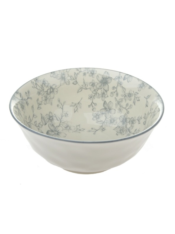 Casa de Engel Keramische Schüssel Ø 20cm - graue Blumen, 4/8