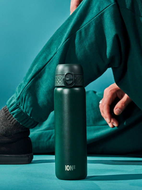 ION8 Dunkelgrüne Edelstahl-Flasche Ion8 Leak Proof (600 ml)
