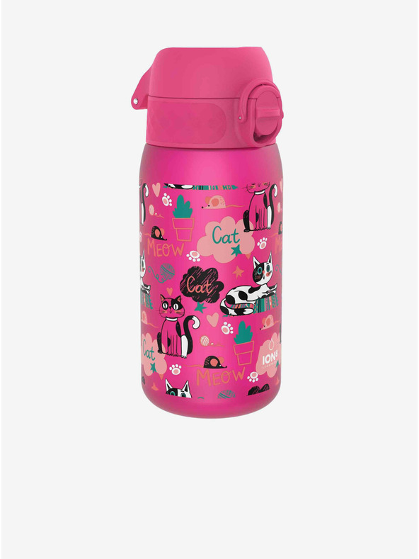ION8 Dunkelrosa gemusterte Flasche Ion8 Leak Proof Cats (350 ml)
