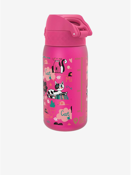 ION8 Dunkelrosa gemusterte Flasche Ion8 Leak Proof Cats (350 ml)